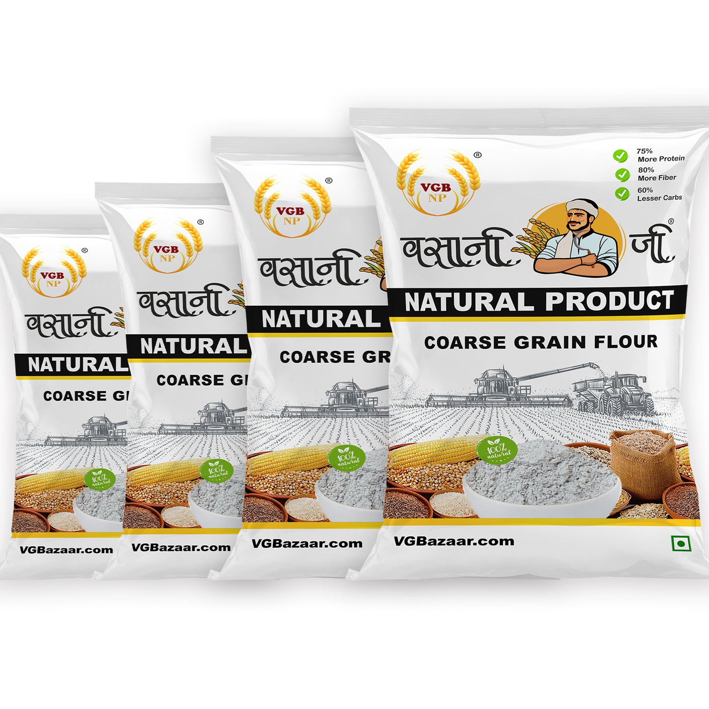 Vasani-G Coarse Multigrain Flour ( Mota Anaj 3 in 1 Mix atta)